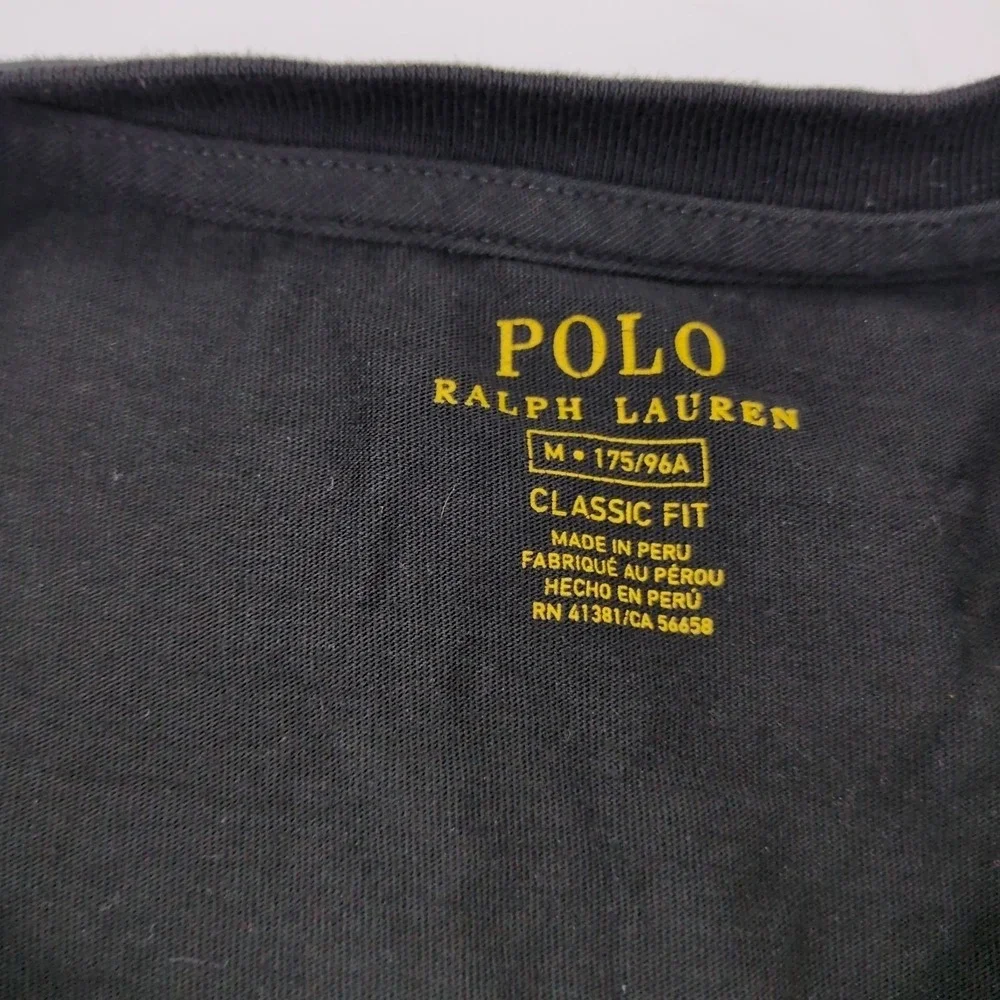 Polo‎ Ralph Lauren P-Wing Stadium Long Sleeve Shirt Men's M Black 1967 Graphic